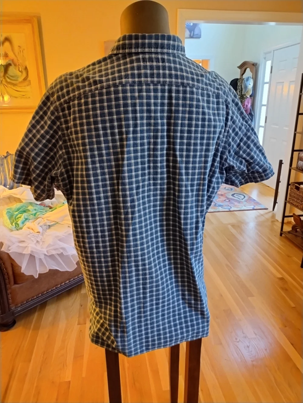 Polo By Ralph Lauren Short Sleeve Blue Check Button Front Shirt XXL / TTG